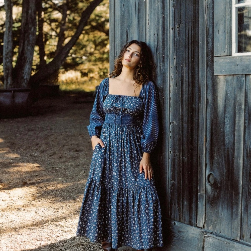 Christy Dawn The Jennica Dress Oat Straw Blue (Medium)